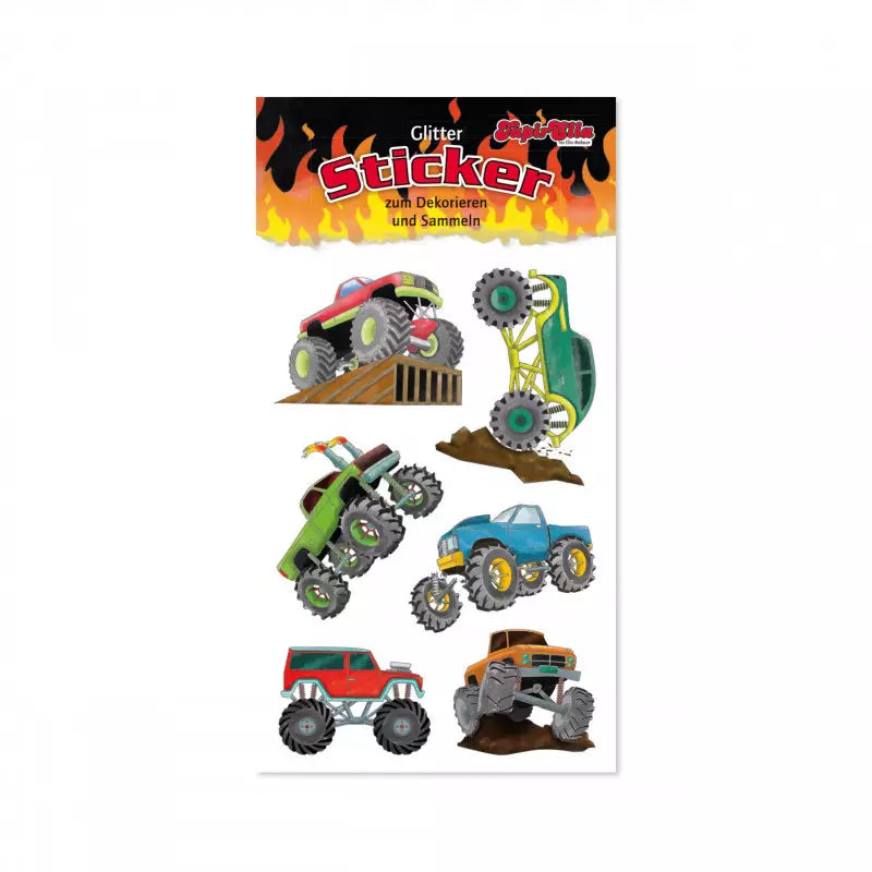 Glitzer Sticker Monstertrucks