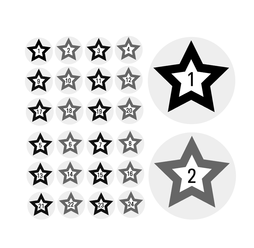 Adventskalender Zahlen Sticker Baurelia 17
