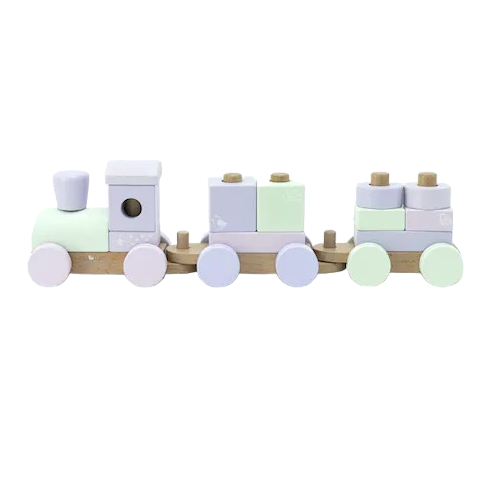 Holz Eisenbahn mit Steckformen Pastell Mädchen