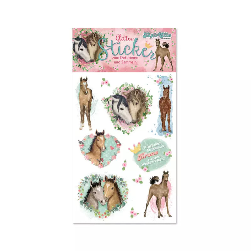 Glitzer Sticker Pferde Fohlen