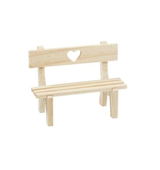 Wichtelzubehör Holzbank Herz