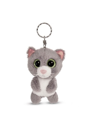 Schlüsselanhänger Plüsch Glubschi Katze Grau