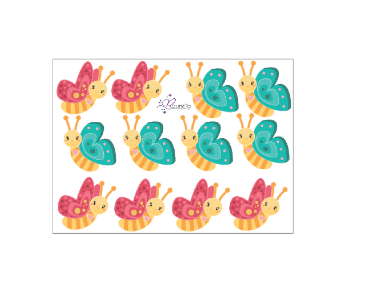 Stickerbogen Schmetterling 4