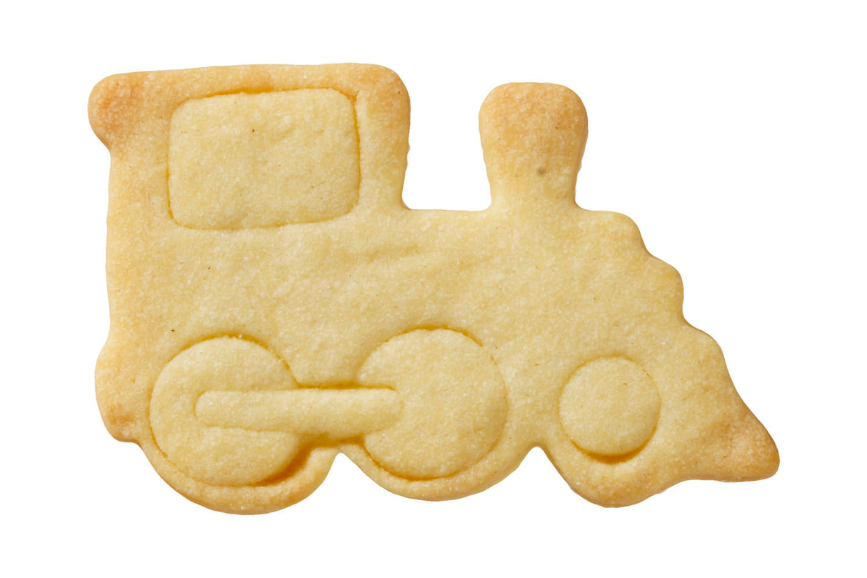 Edelstahl Ausstechform Eisenbahn mit Prägung