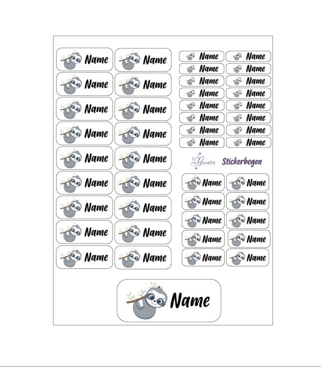 Stickerset Baurelia Faultier 1