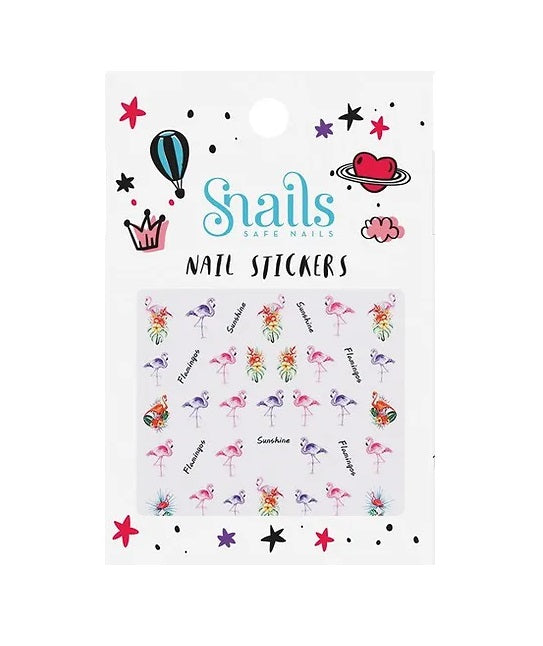 Ohr und Nagelsticker Snails Flamingo