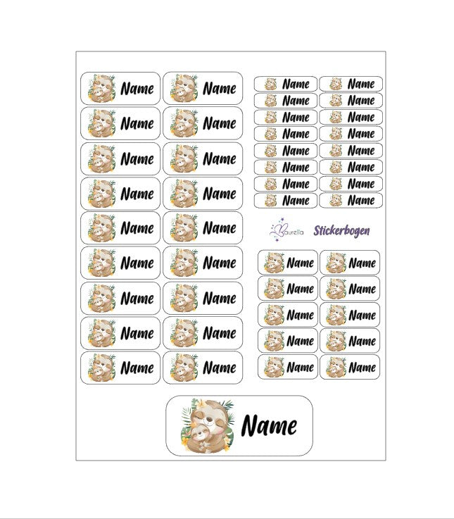 Stickerset Baurelia Faultier 2