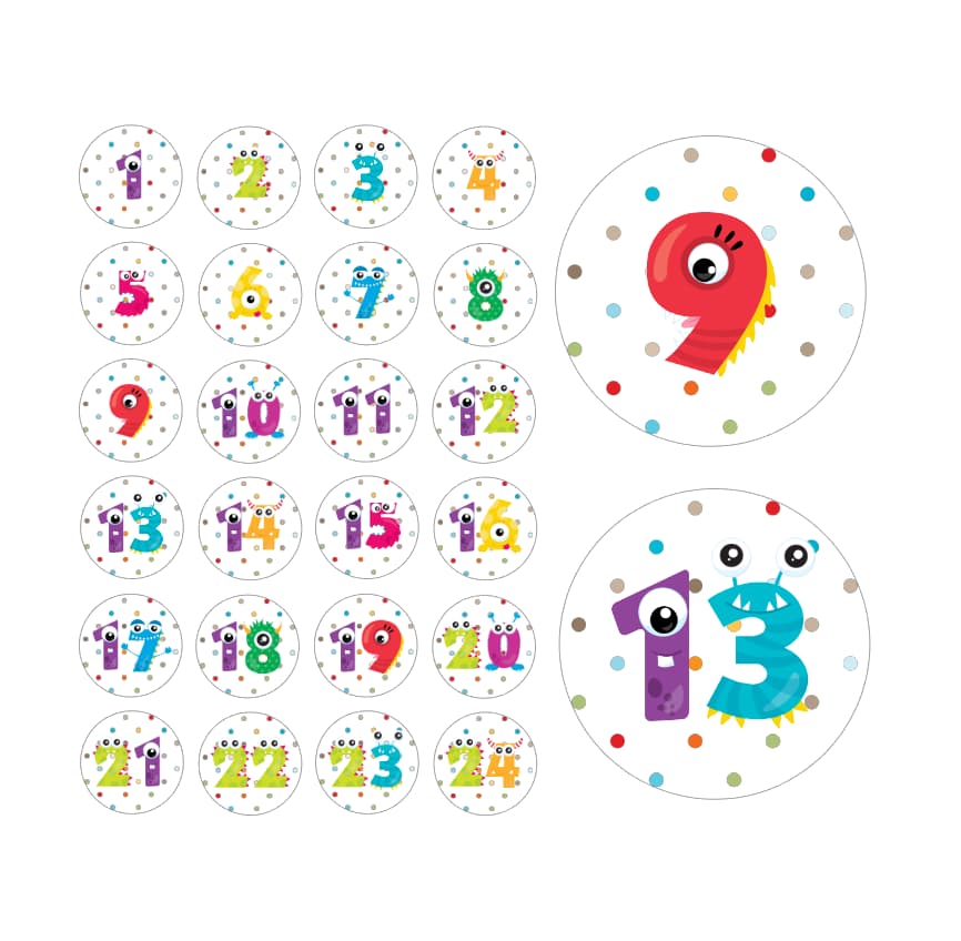 Adventskalender Zahlen Sticker Baurelia 34