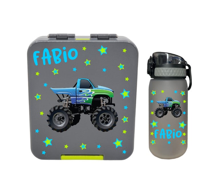 SET Znünibox und Trinkflasche Baurelia Box Midi mit Ion8 400ml Grau