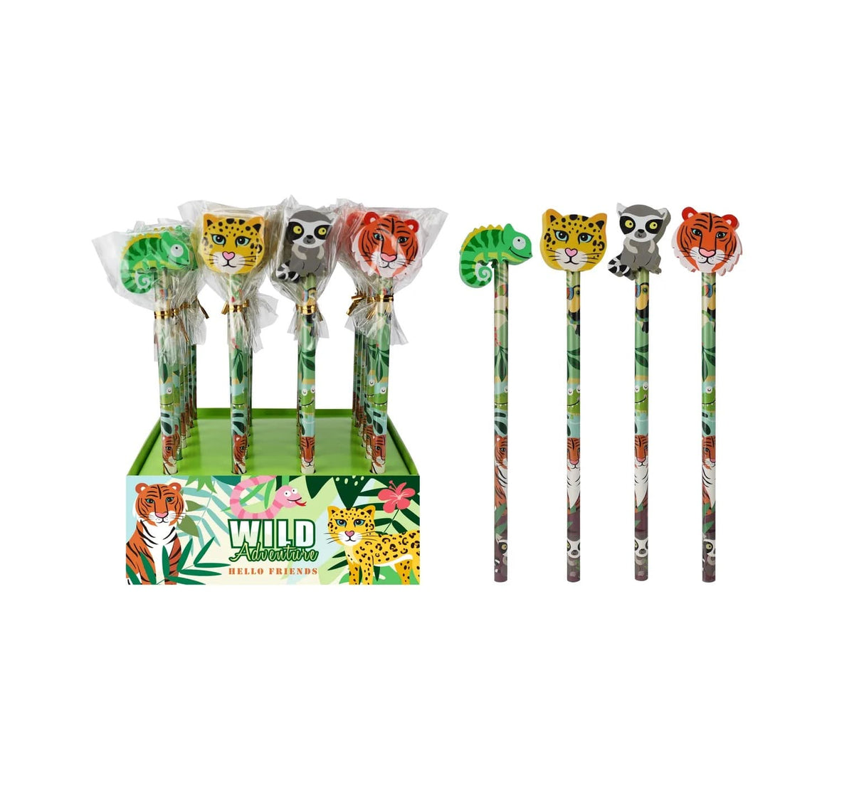 Bleistift mit Radiergummi Wildlife assortiert