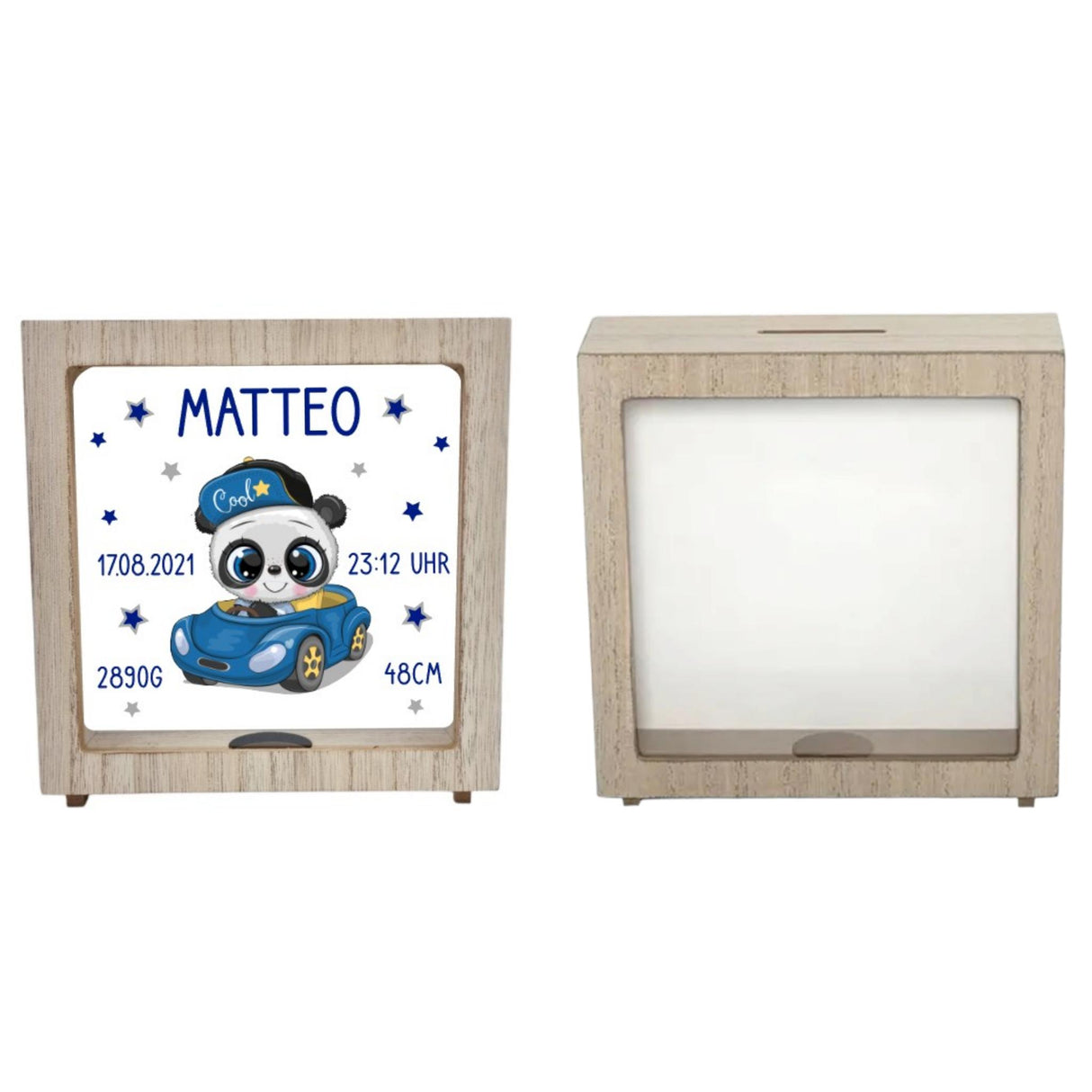 Spardose Holzrahmen Braun