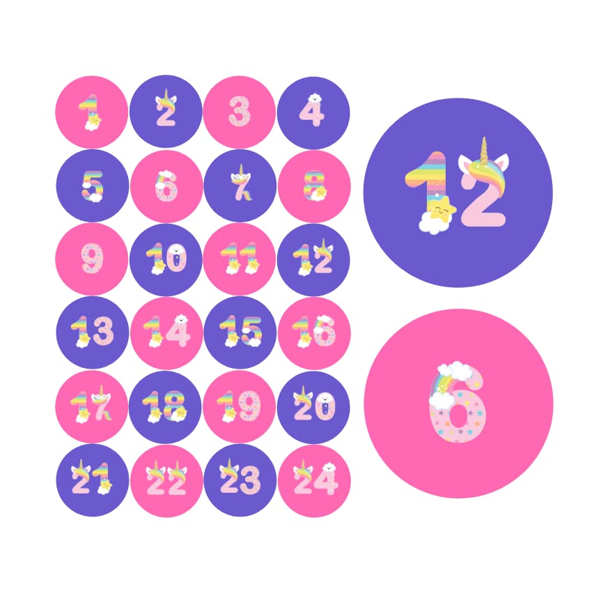 Adventskalender Zahlen Sticker Baurelia 35