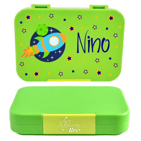 lunchbox grün, lunchbox junge, lunchbox jungs, lunchbox rakete, znünibox grün, znünibox junge, znünibox jungs, znünibox rakete, znünibox personalisiert, znünibox kinder personalisiert, znünibox kinder unterteilt, znünibox kinder mit name, znünibox schweiz, baurelia box, lunchbox schweiz, lunchbox personalisiert kinder schweiz
