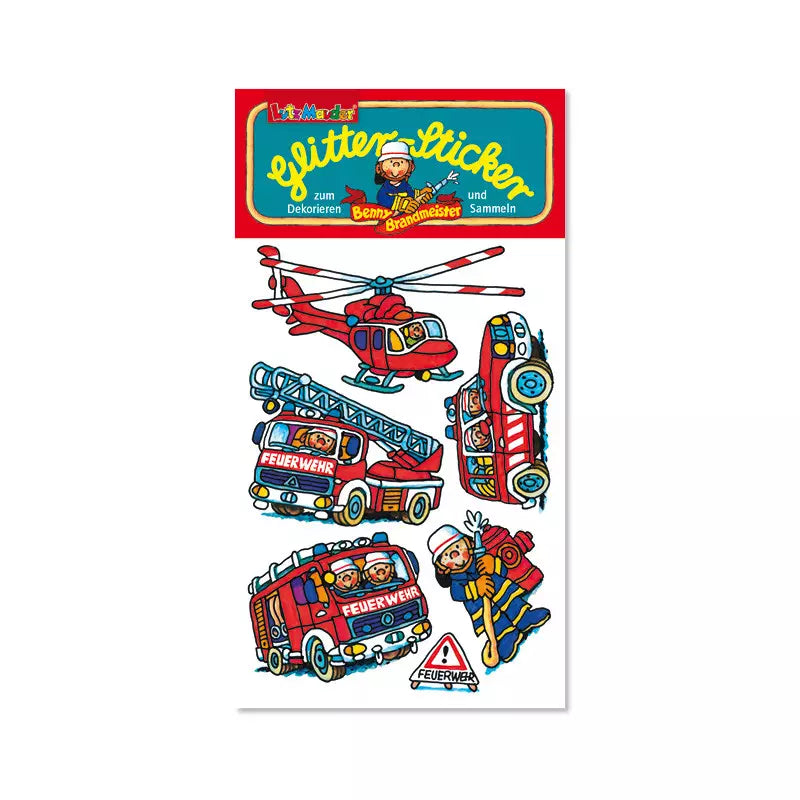 Glitzer Sticker Feuerwehr