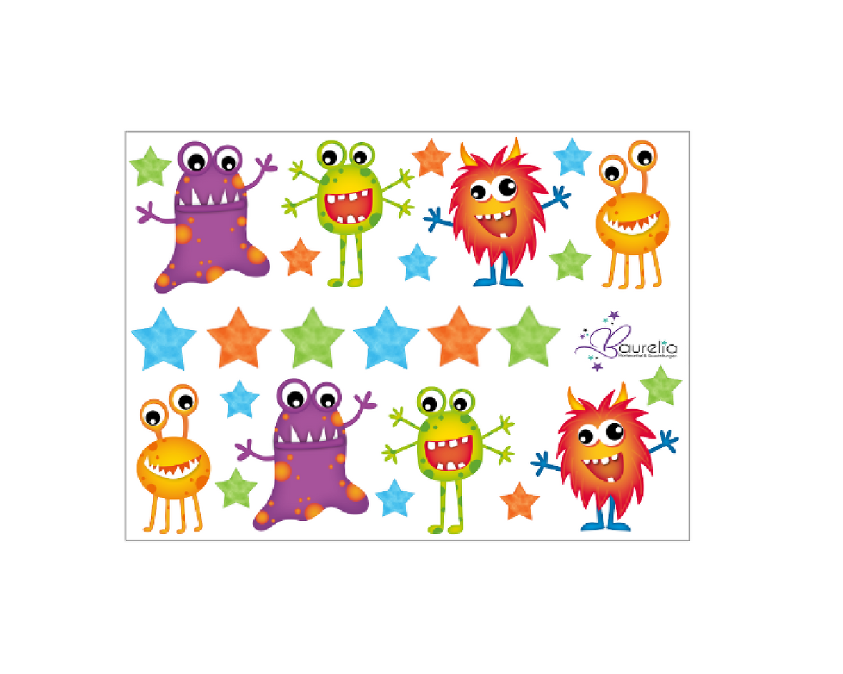 Stickerbogen Monster 1