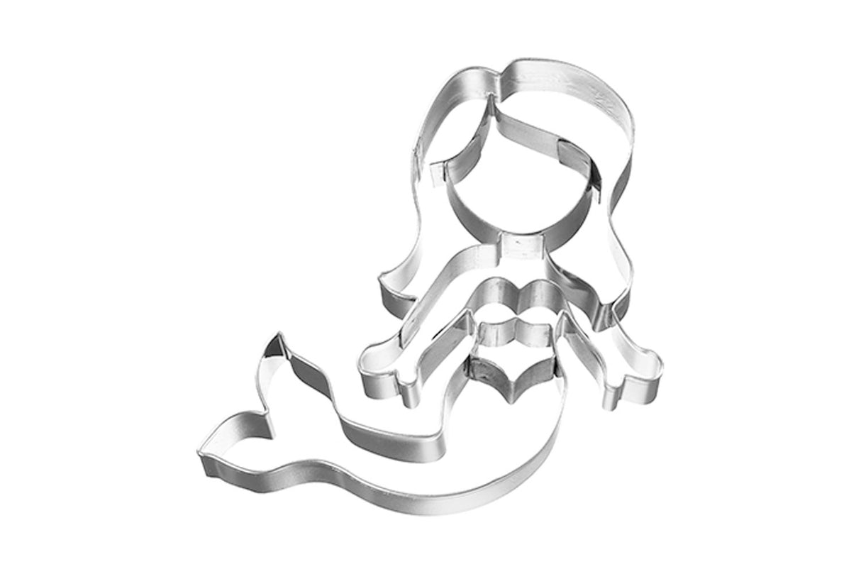 Edelstahl Ausstechform Meerjungfrau mit Prägung