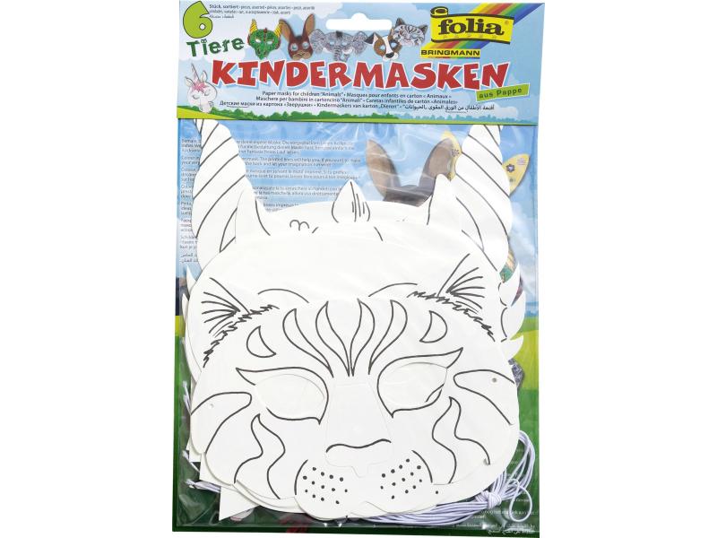 Bastelset Kindermasken Tiere 6 Stück