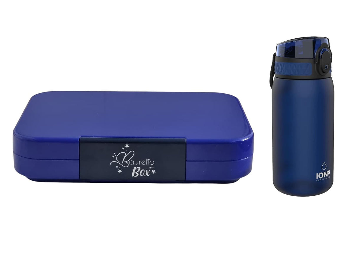 SET Znünibox und Trinkflasche Baurelia Box Maxi mit Ion8 400ml Blau