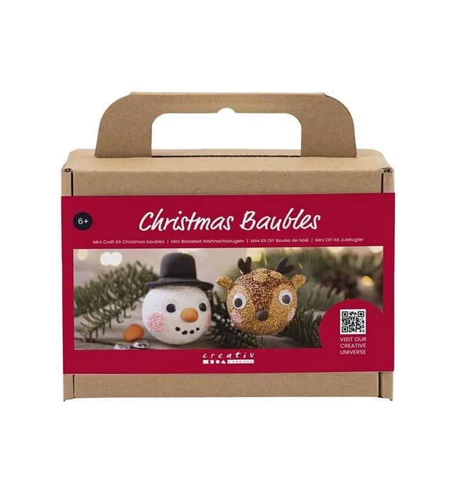 Bastelset Weihnachtskugeln Rentier und Schneemann