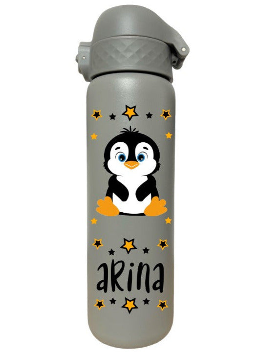 Edelstahl Trinkflasche Ion8 500ml Grau