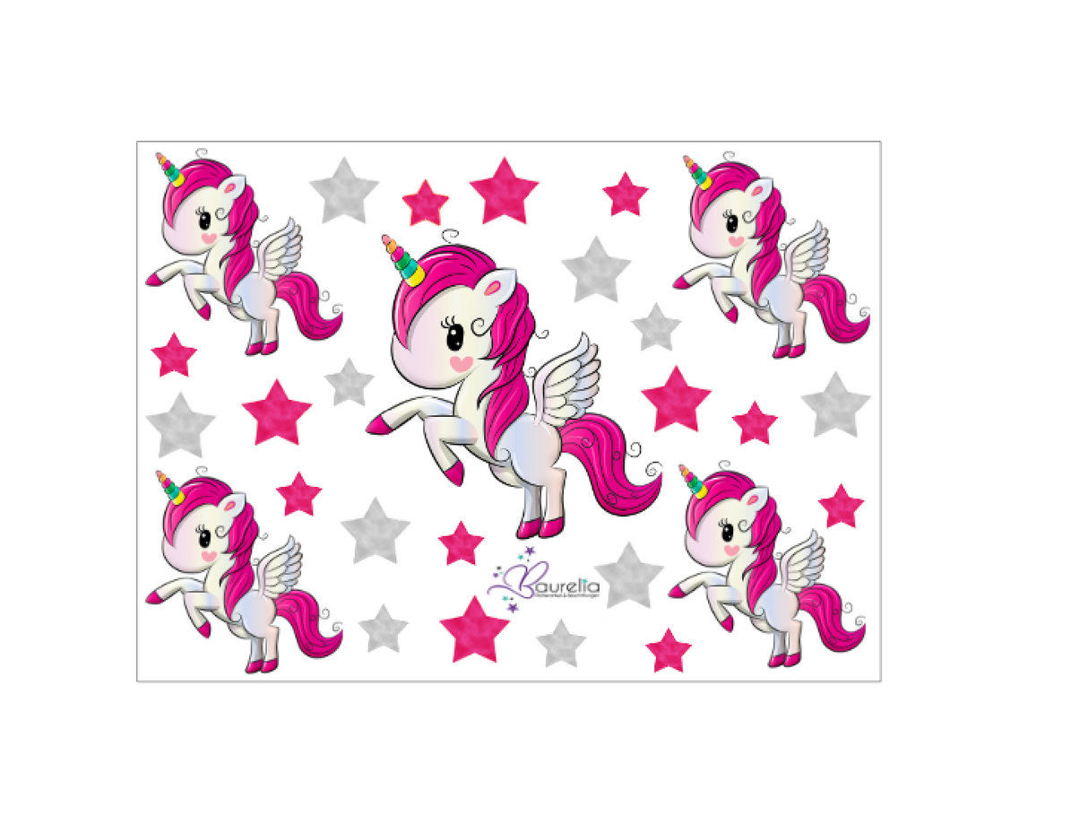 Stickerbogen Einhorn 9