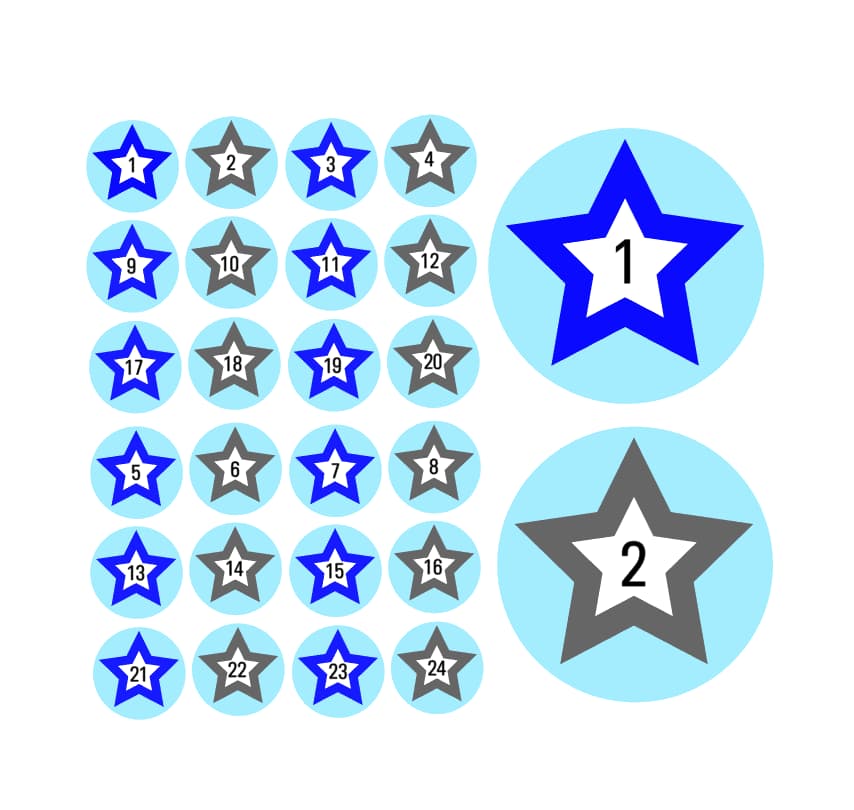 Adventskalender Zahlen Sticker Baurelia 16