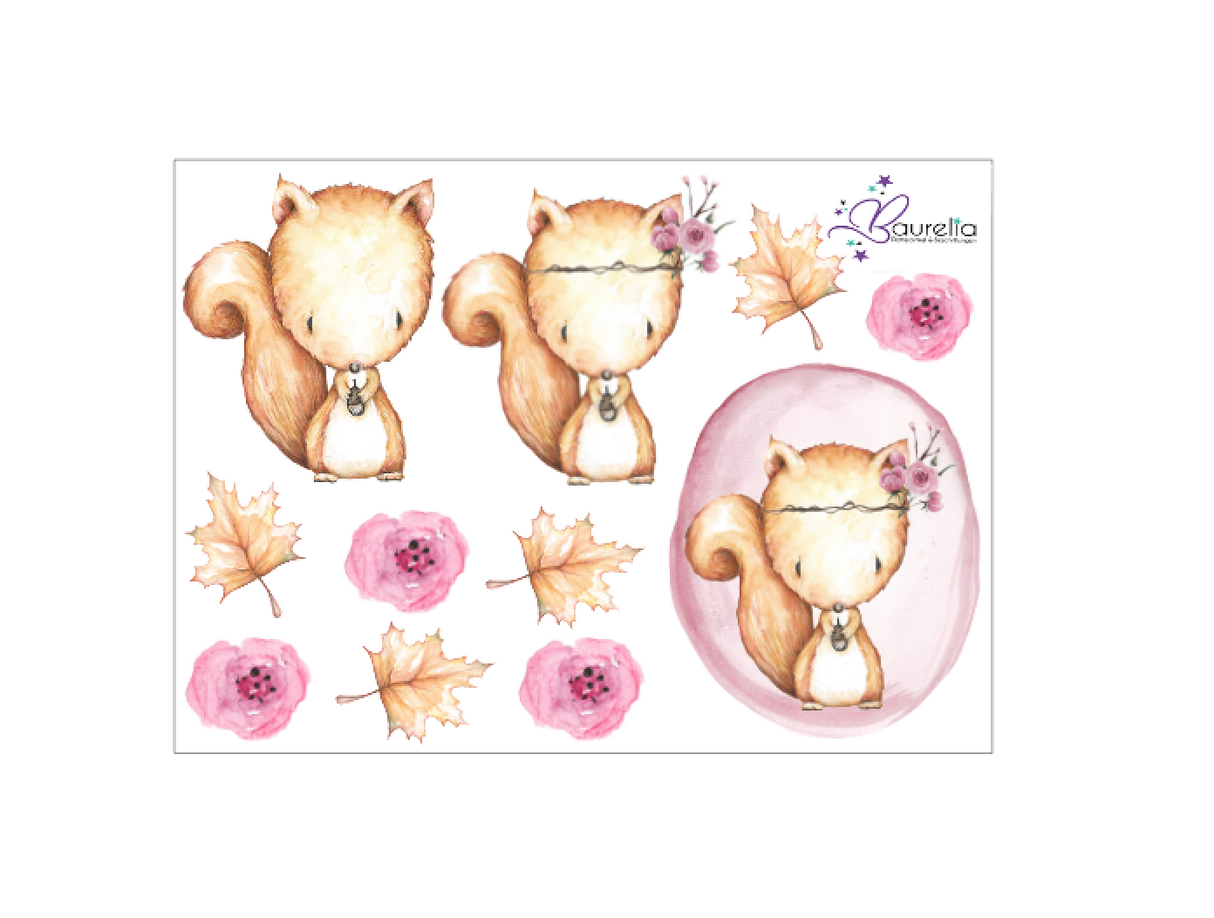 Stickerbogen Eichhörnchen 2