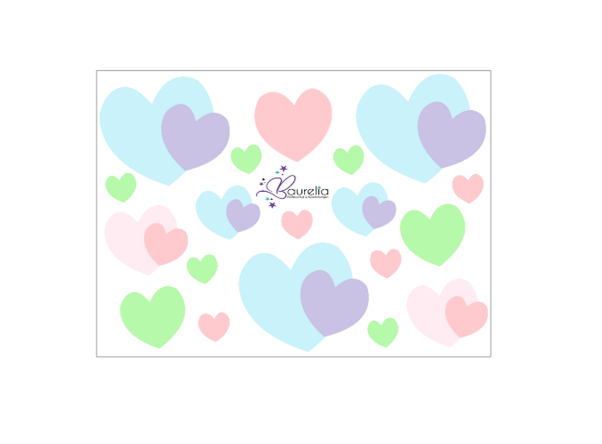 Stickerbogen Herz 3