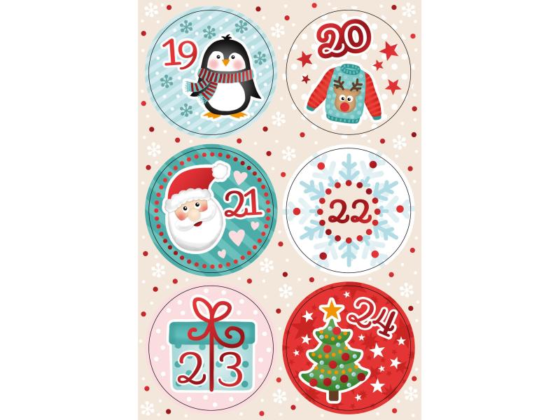 Adventskalender-Zahlen Winterfreude