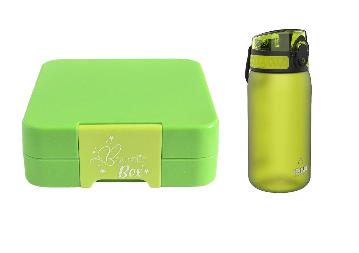 SET Znünibox und Trinkflasche Baurelia Box Midi mit Ion8 400ml Grün