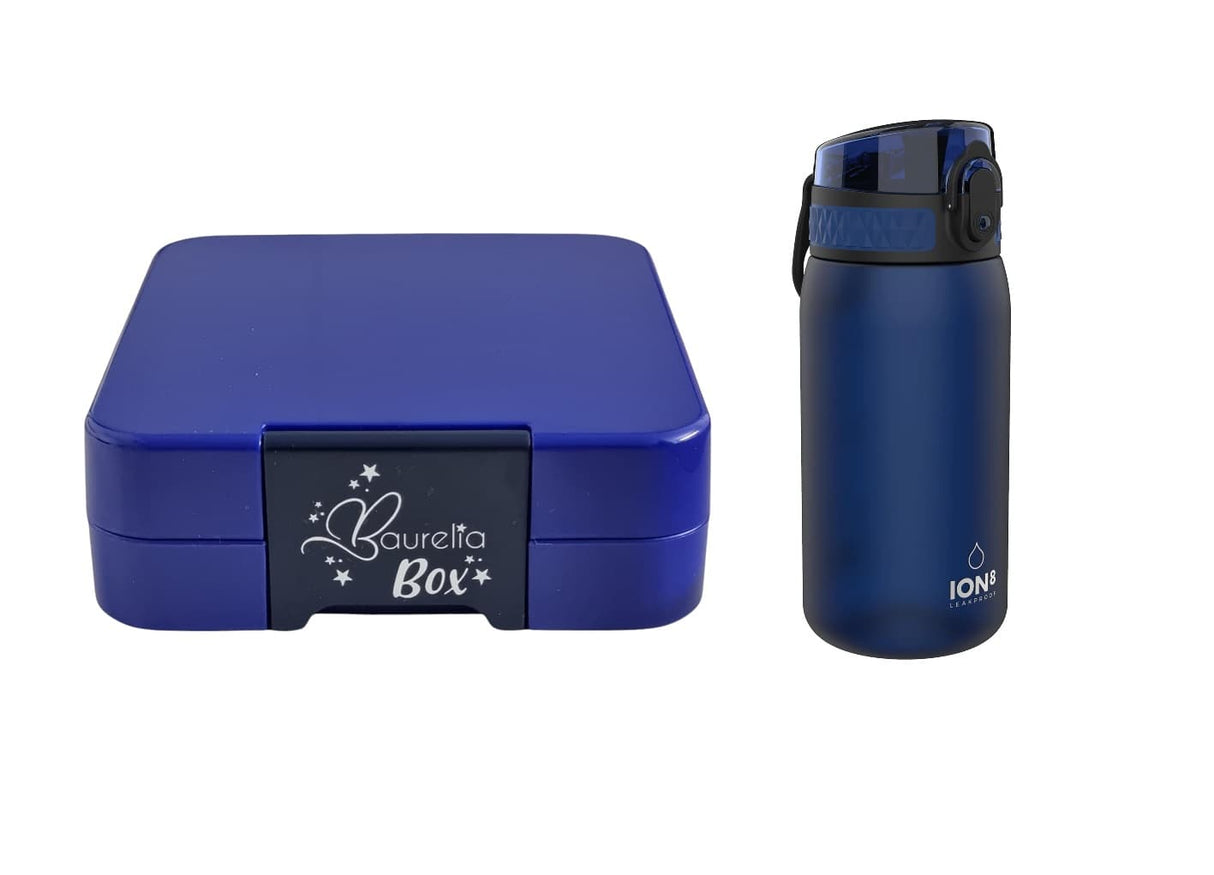 SET Znünibox und Trinkflasche Baurelia Box Midi mit Ion8 400ml Blau