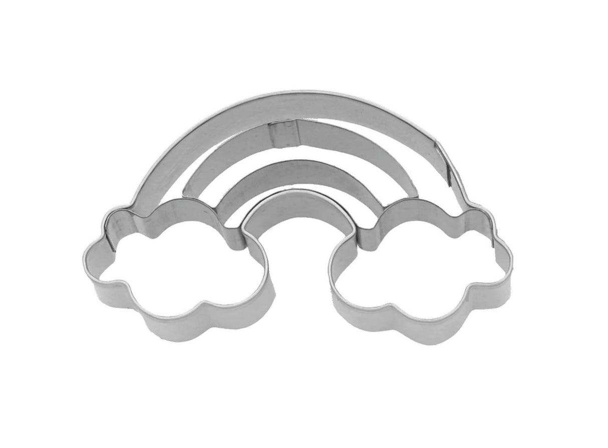 Edelstahl Ausstechform Regenbogen mit Prägung