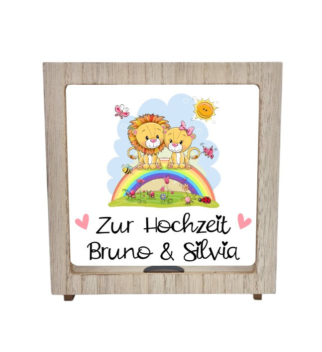 Spardose Holzrahmen Braun