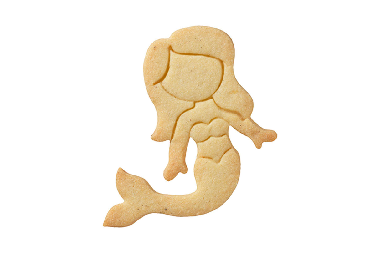 Edelstahl Ausstechform Meerjungfrau mit Prägung