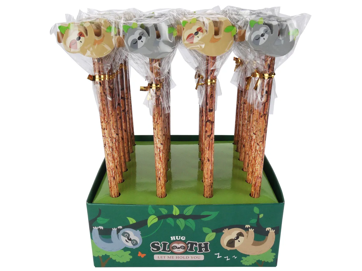 Bleistift mit Radiergummi Faultier assortiert