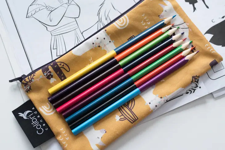 Etui und Lunchbag Colibri Schwarz Muster