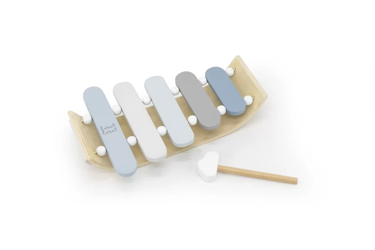 Label Label Holz Xylophon Blau