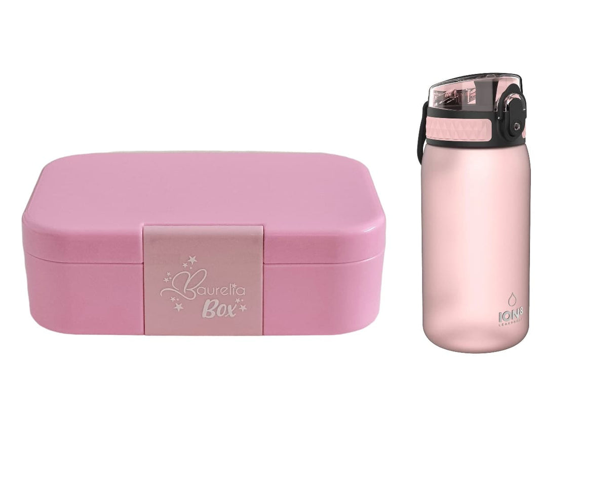 SET Znünibox und Trinkflasche Baurelia Box Mini mit Ion8 400ml Rosa