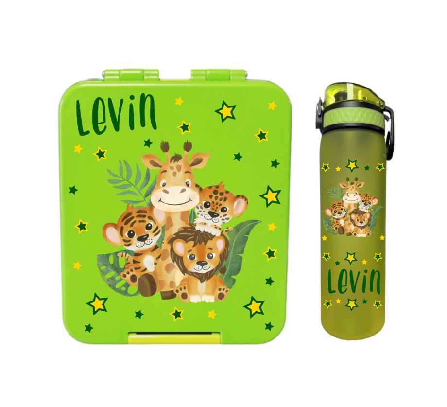 SET Znünibox und Trinkflasche Baurelia Box Midi mit Ion8 500ml Grün