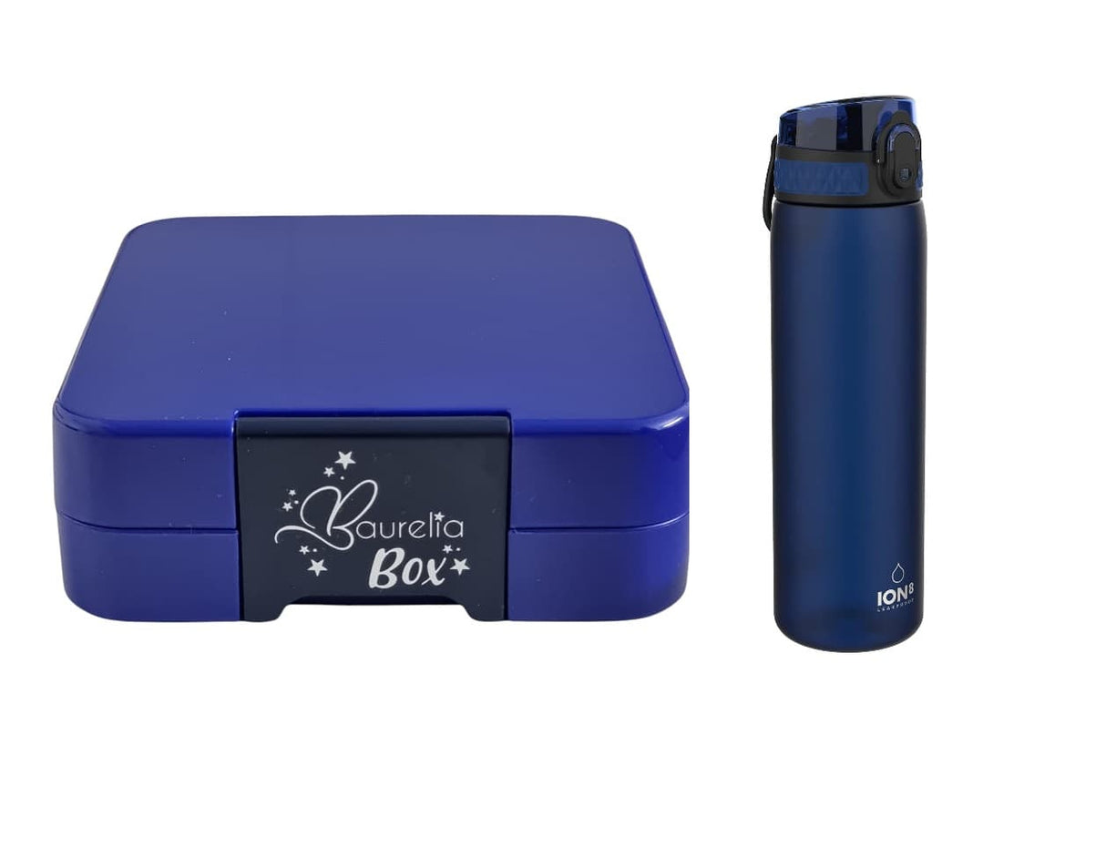 SET Znünibox und Trinkflasche Baurelia Box Midi mit Ion8 500ml Blau