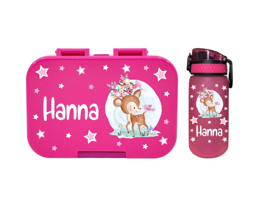 SET Znünibox und Trinkflasche Baurelia Box Mini mit Ion8 400ml Pink