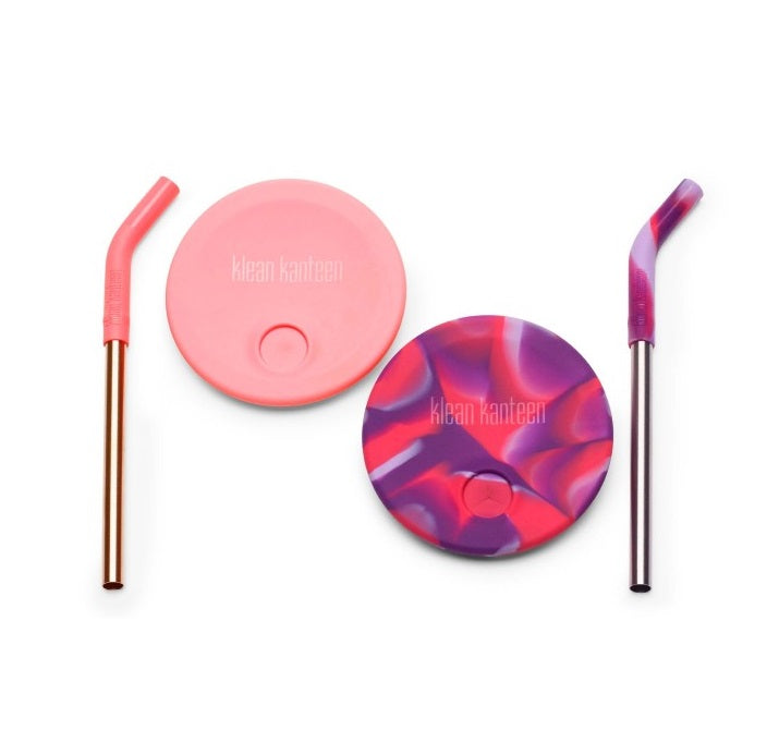 Klean Kanteen Ersatzdeckel mit Strohhalm Pink