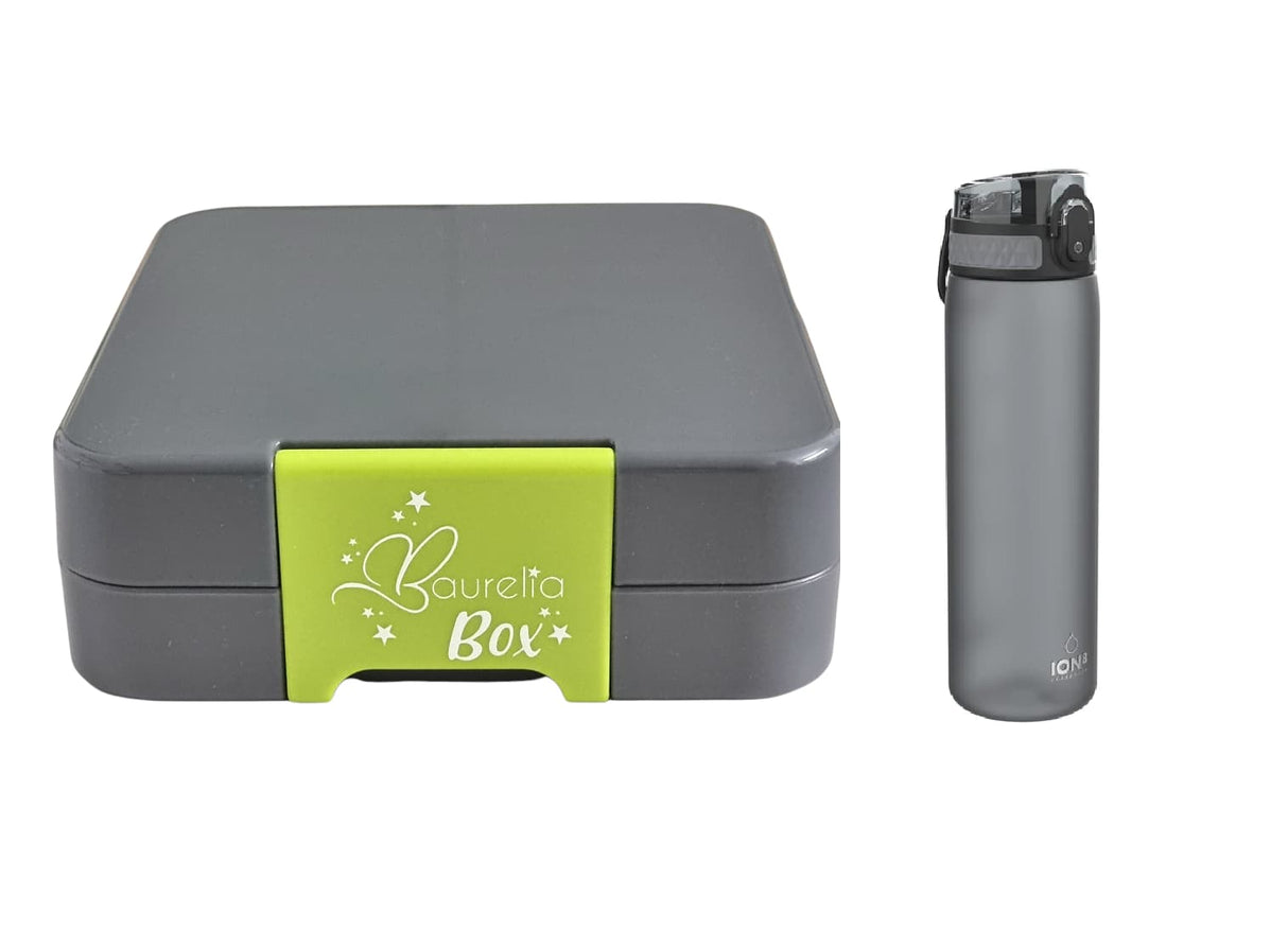 SET Znünibox und Trinkflasche Baurelia Box Midi mit Ion8 500ml Grau