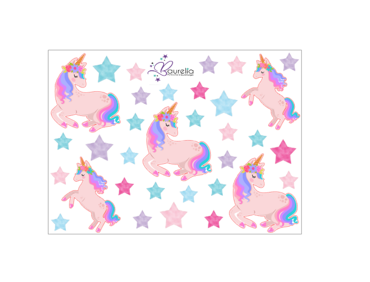 Stickerbogen Einhorn 11