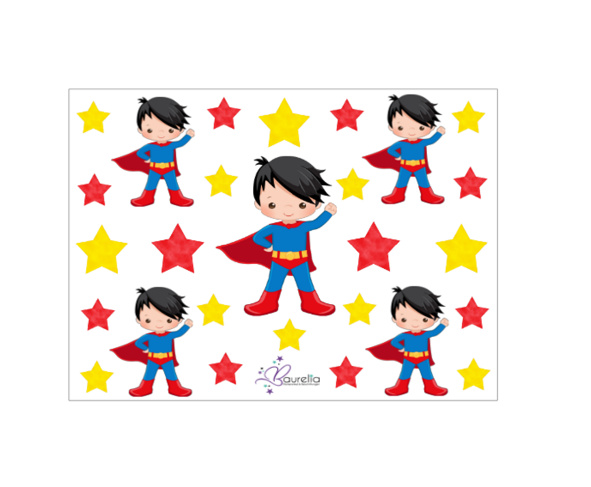 Stickerbogen Superheld 2