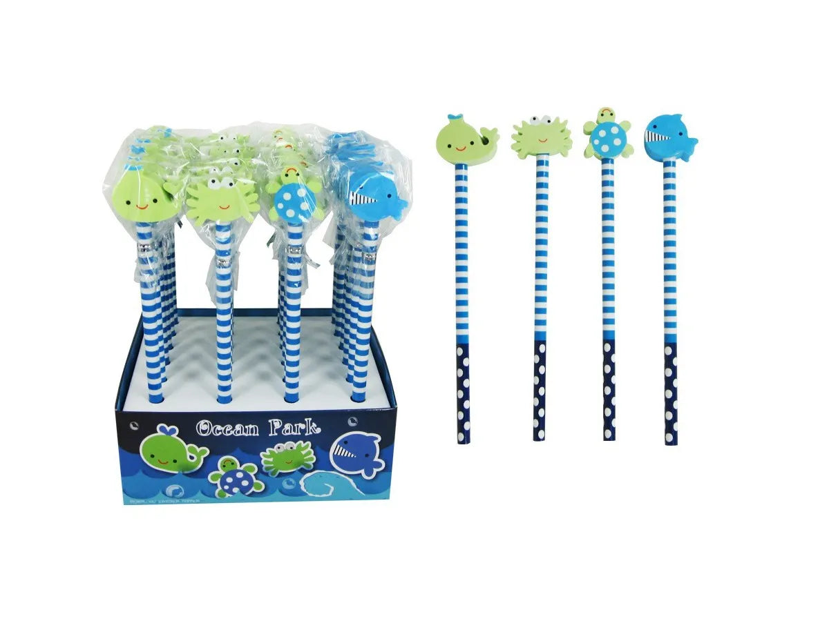Bleistift mit Radiergummi Meerestiere assortiert