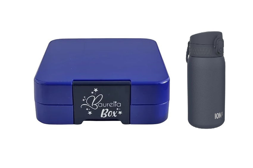 SET Znünibox und Thermosflasche Baurelia Box Midi mit Ion8 350ml Blau
