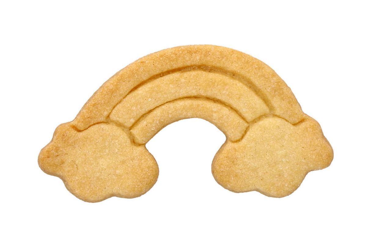 Edelstahl Ausstechform Regenbogen mit Prägung