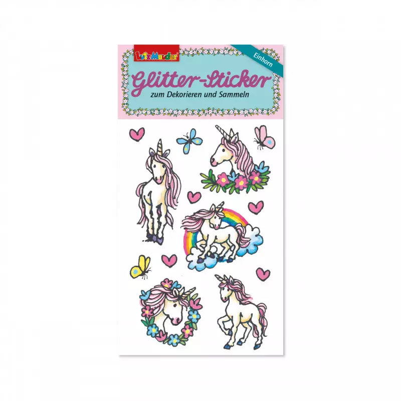 Glitzer Sticker Einhorn Rosa