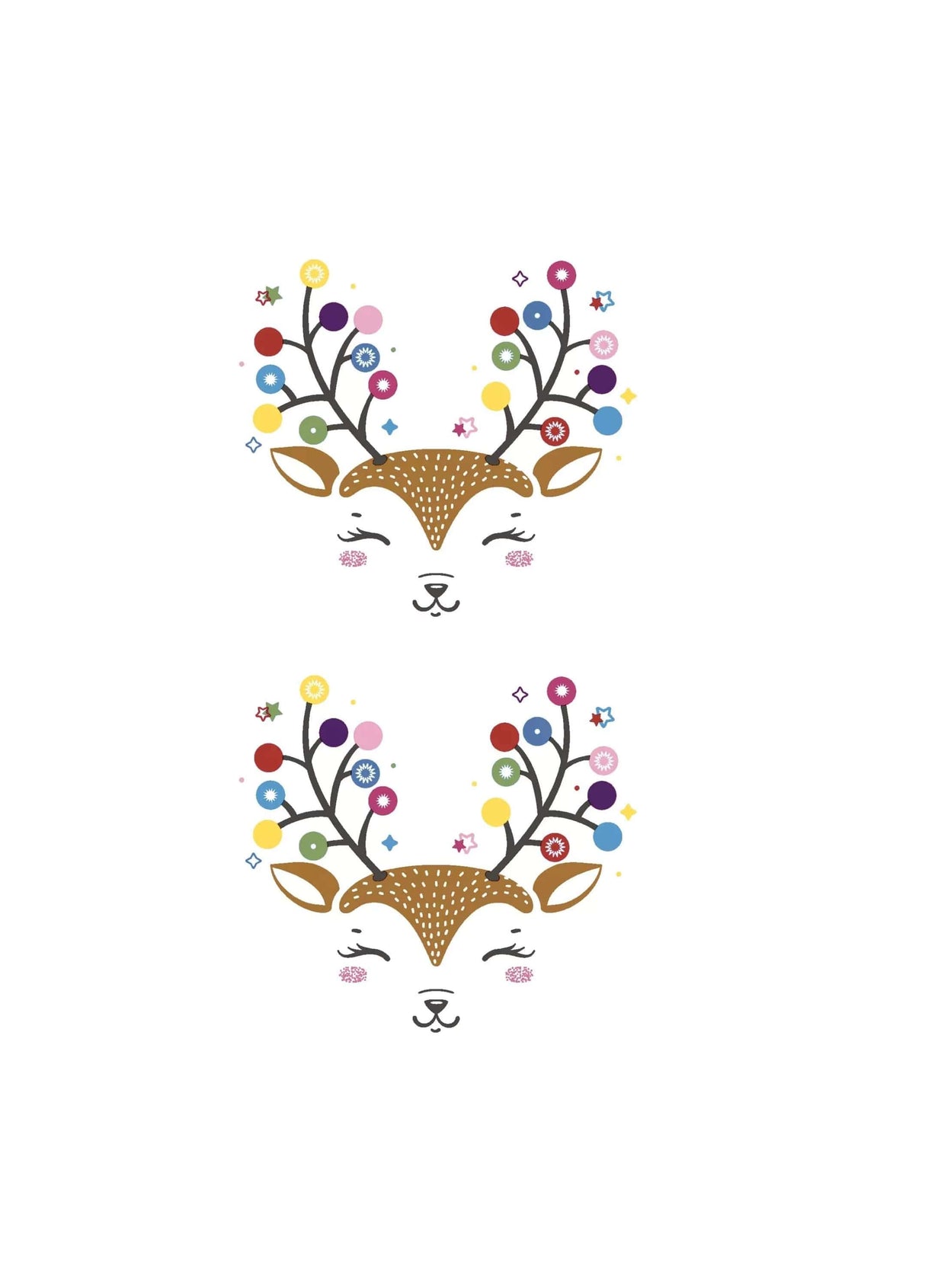 Taschentücher mit Muster Rentier Weiss